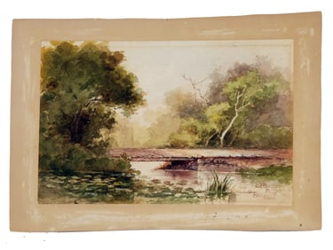 C. BRADLEY: "Saw Mill River" - Watercolor