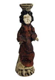 Figural Candlestick of a Woman