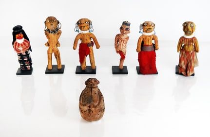 Seven Ceramic Mojave/Kachina Style Sculptures