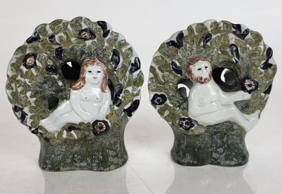 Pair of Royal Copenhagen Adam & Eve Sculptures
