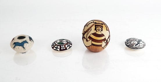 Four Southwest Native American Signed Sculptures