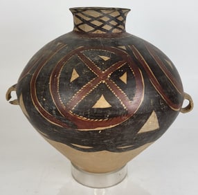 Ceramic Decorated Handled Vessel
