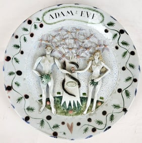 Signed Adam & Eve Relief Charger