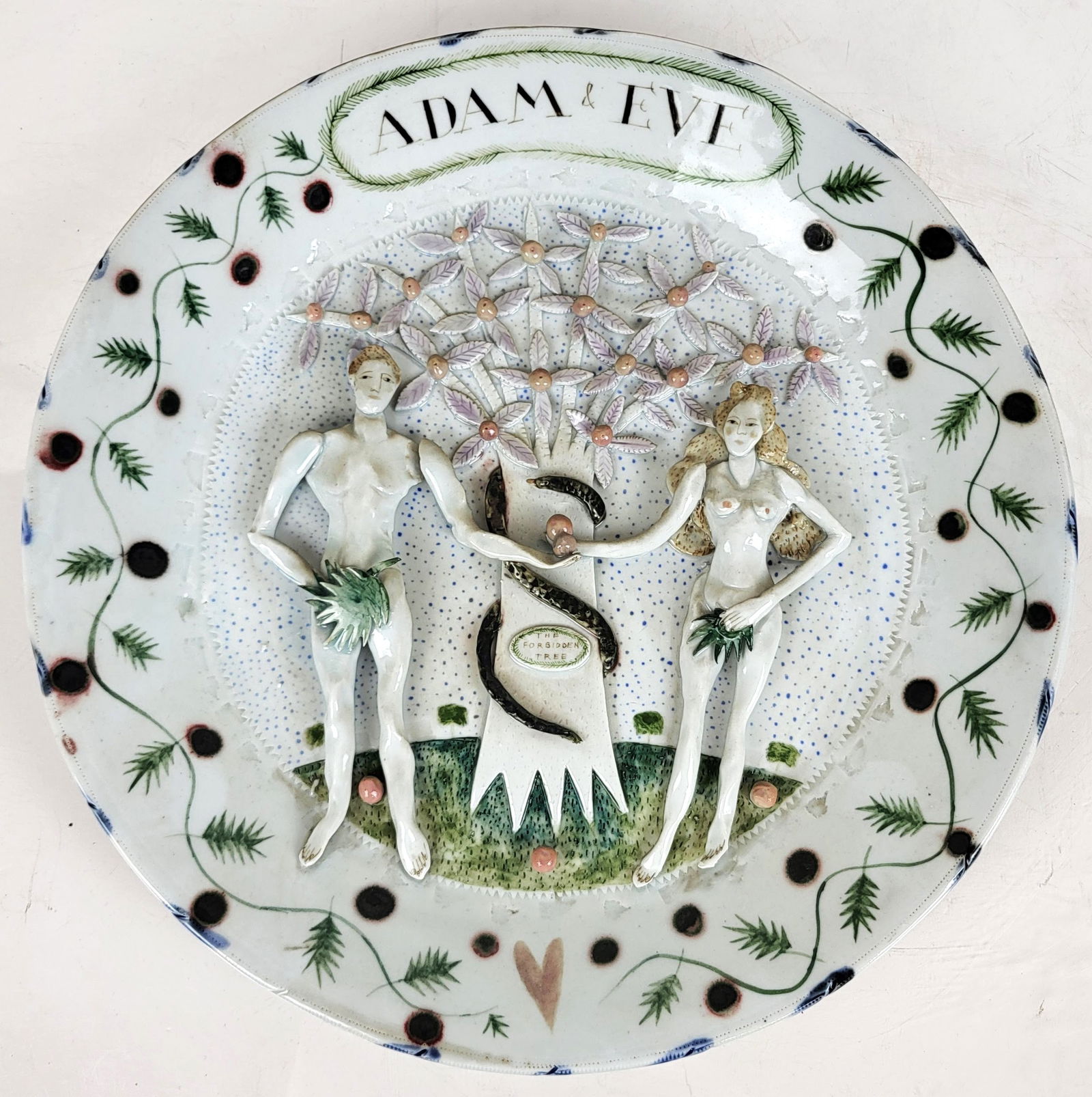 Signed Adam & Eve Relief Charger (1 of 11)