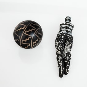 Two Decorated Articles - Sculpture & Sphere