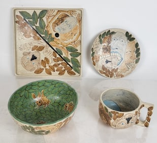 Marilyn ANDREWS: 4-Pc Decorated Porcelain Group