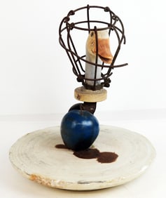 Duck & Fruit Sculpture on Revolving Base