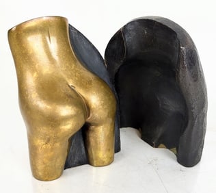 A. ALAMAN: Two Part Partial Nude Sculpture
