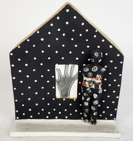 Sculpture of a House with Figure & Hand