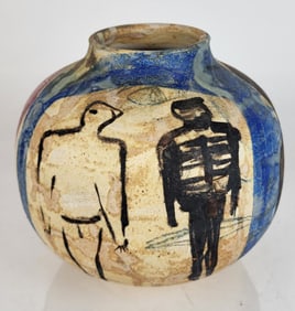 Decorated Figural Ceramic Vessel, "Ice Water"