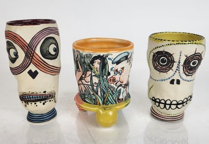 Michael CORNEY: Three Signed Decorated Vessels