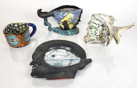 Group of Four Decorated Vessels