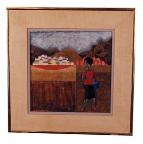 Sergio AGOSTINI: Woman Smoking - Oil Painting