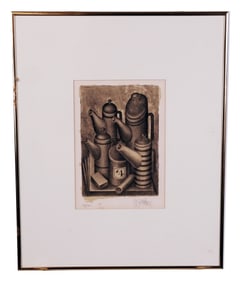 Roy CARRUTHERS: Still Life w/ Teapots - Lithograph