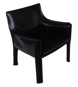 Mid Century Modern Leather Armchair by Cassina