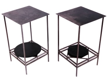 Pair of Mid Century Modern Steel Pedestals