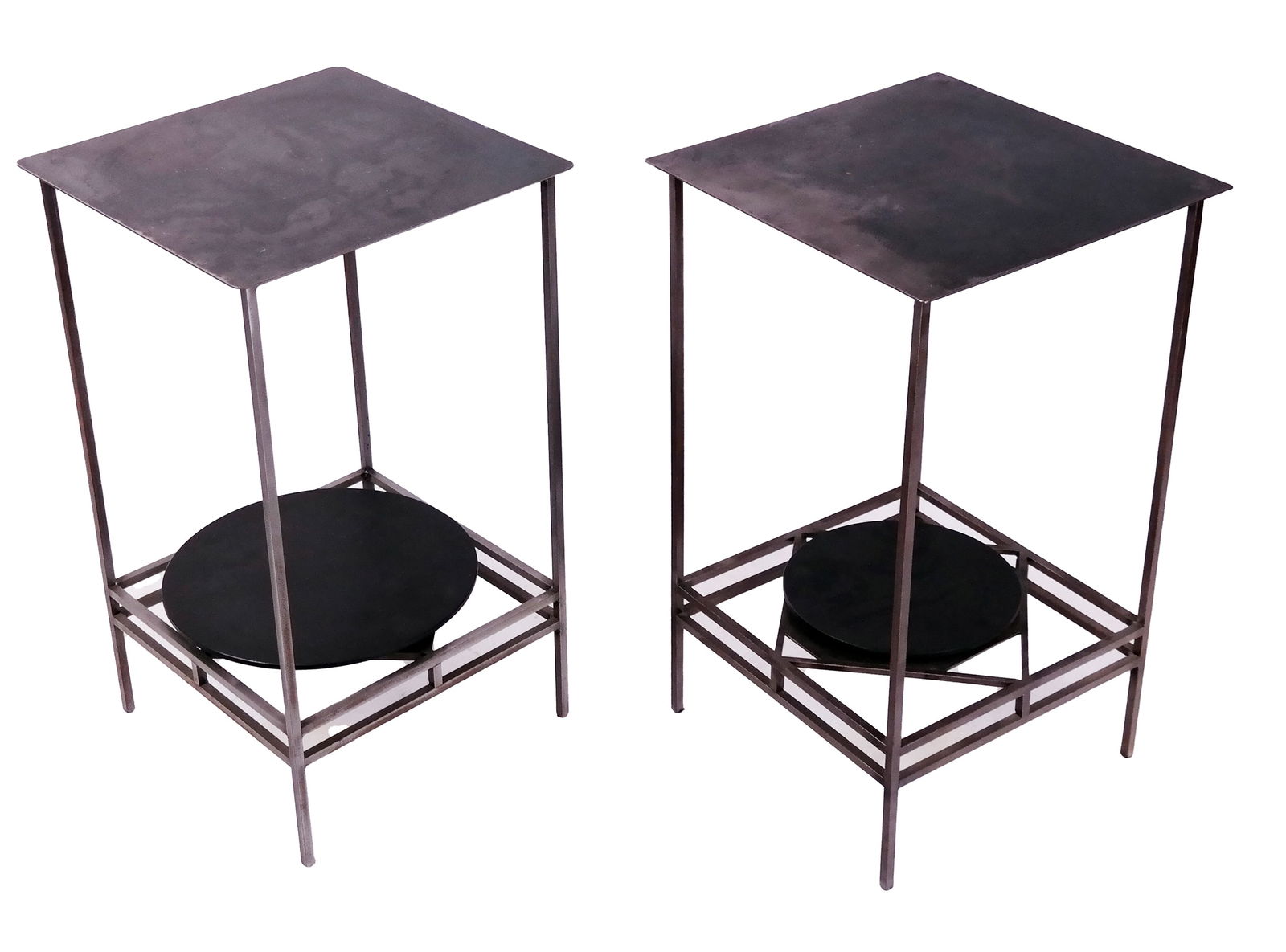 Pair of Mid Century Modern Steel Pedestals (1 of 5)