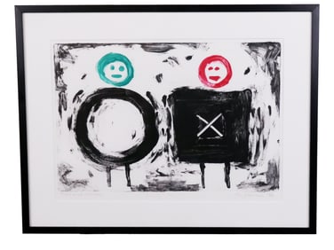 Contemporary Figural Lithograph "Men & Women"