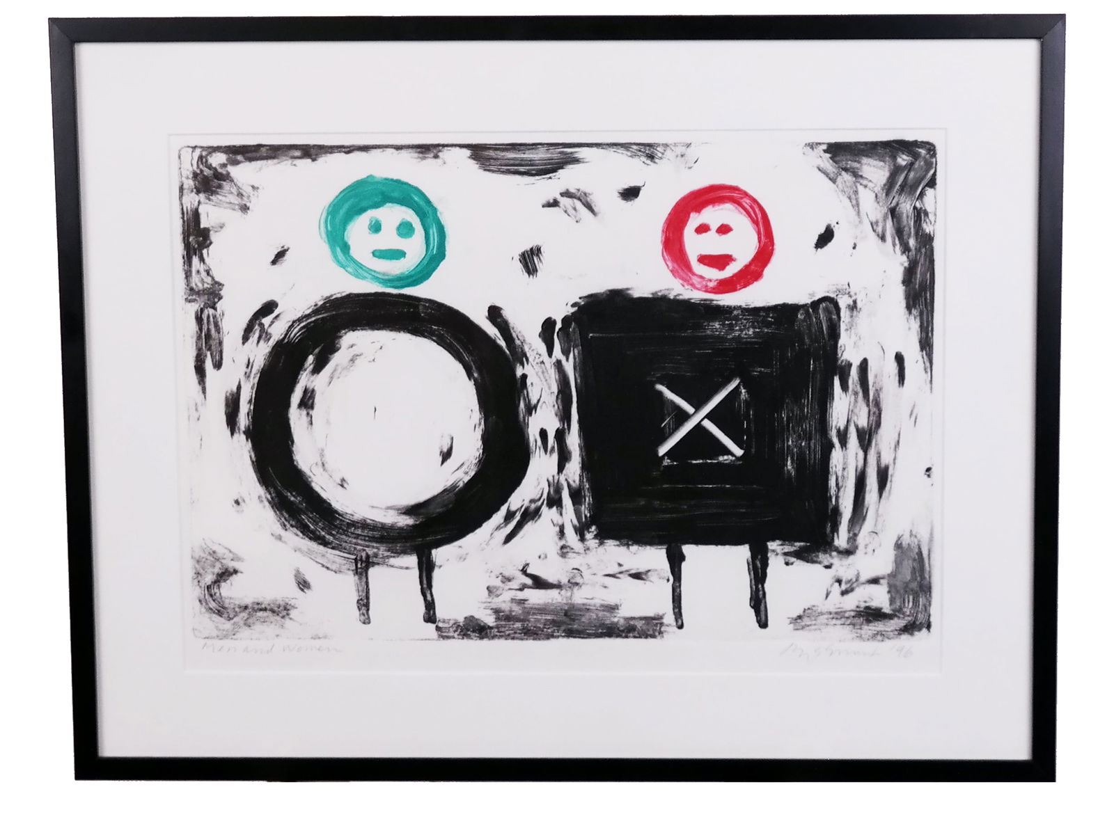 Contemporary Figural Lithograph "Men & Women" (1 of 8)