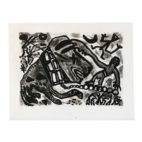 A.R. PENCK: Abstract Figural Study - Lithograph