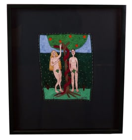 Linda MILLER: Adam & Eve - Framed Stumpwork
