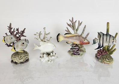 Collection of Four Royal Worcester Porcelain Fish