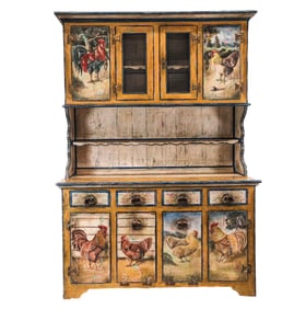 American Folk Art Painted Hutch