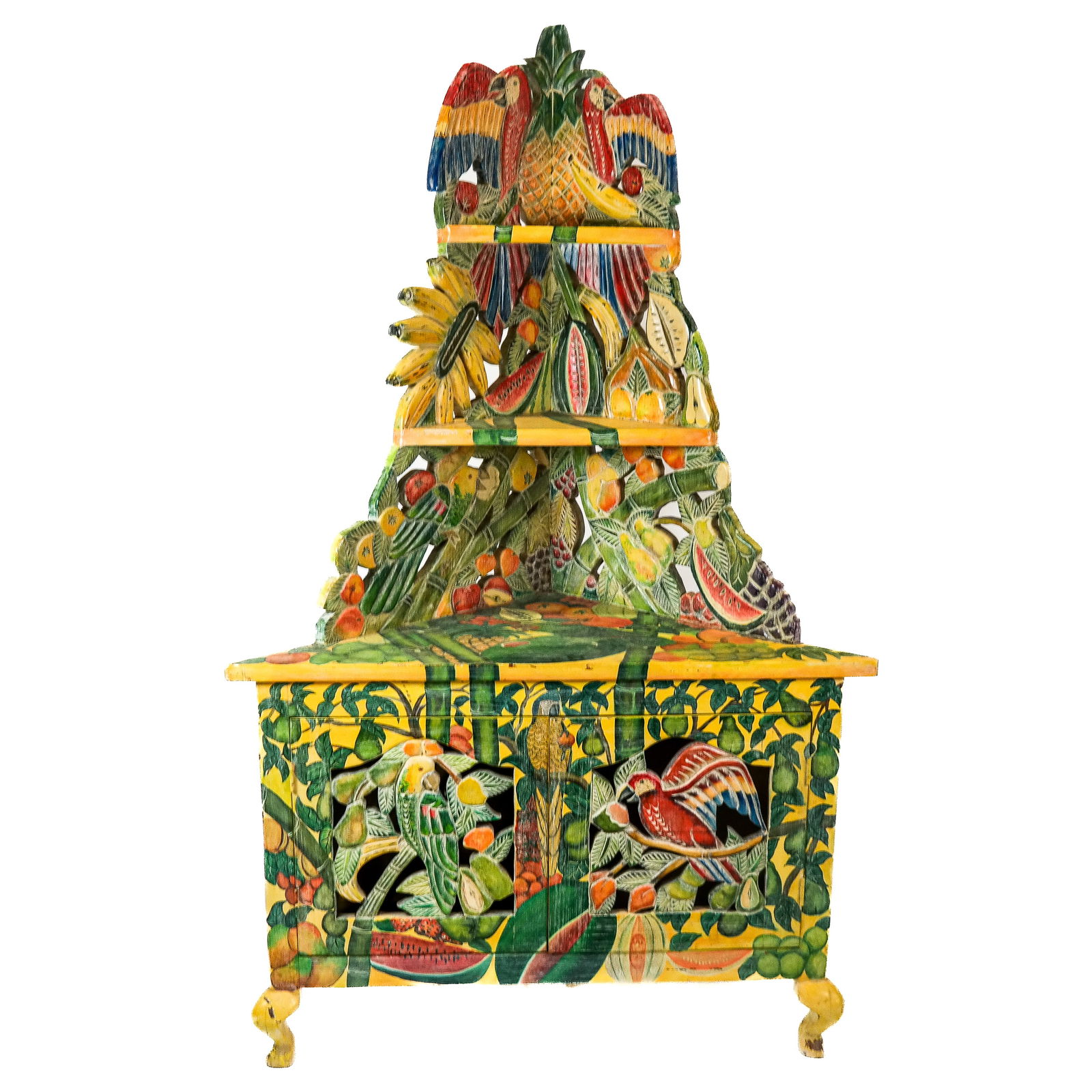 South American Folk Art Corner Cupboard (1 of 14)