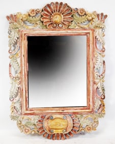 Mexican Rococo Carved Wood Mirror
