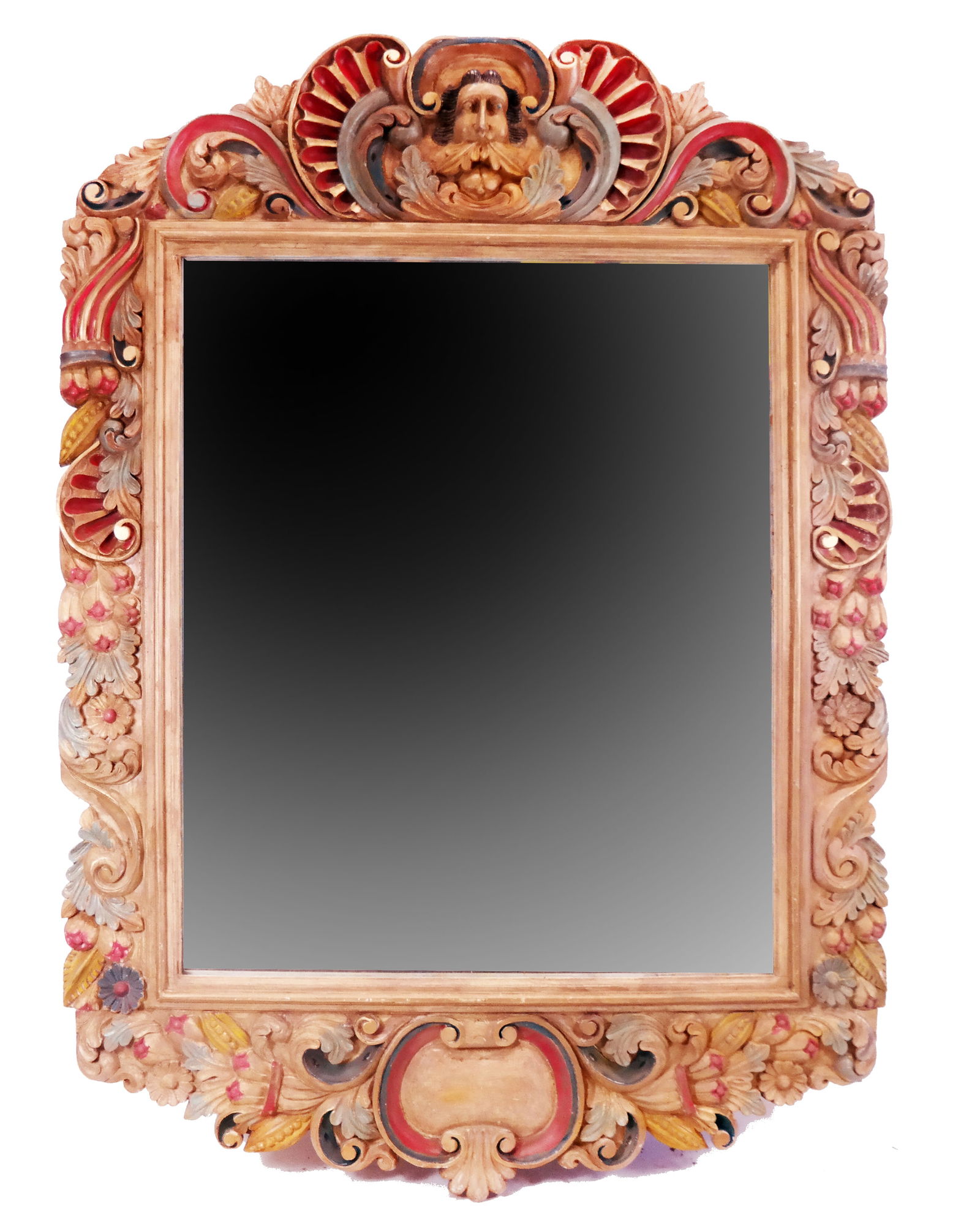 Mexican Rococo Carved Wood Mirror (1 of 8)