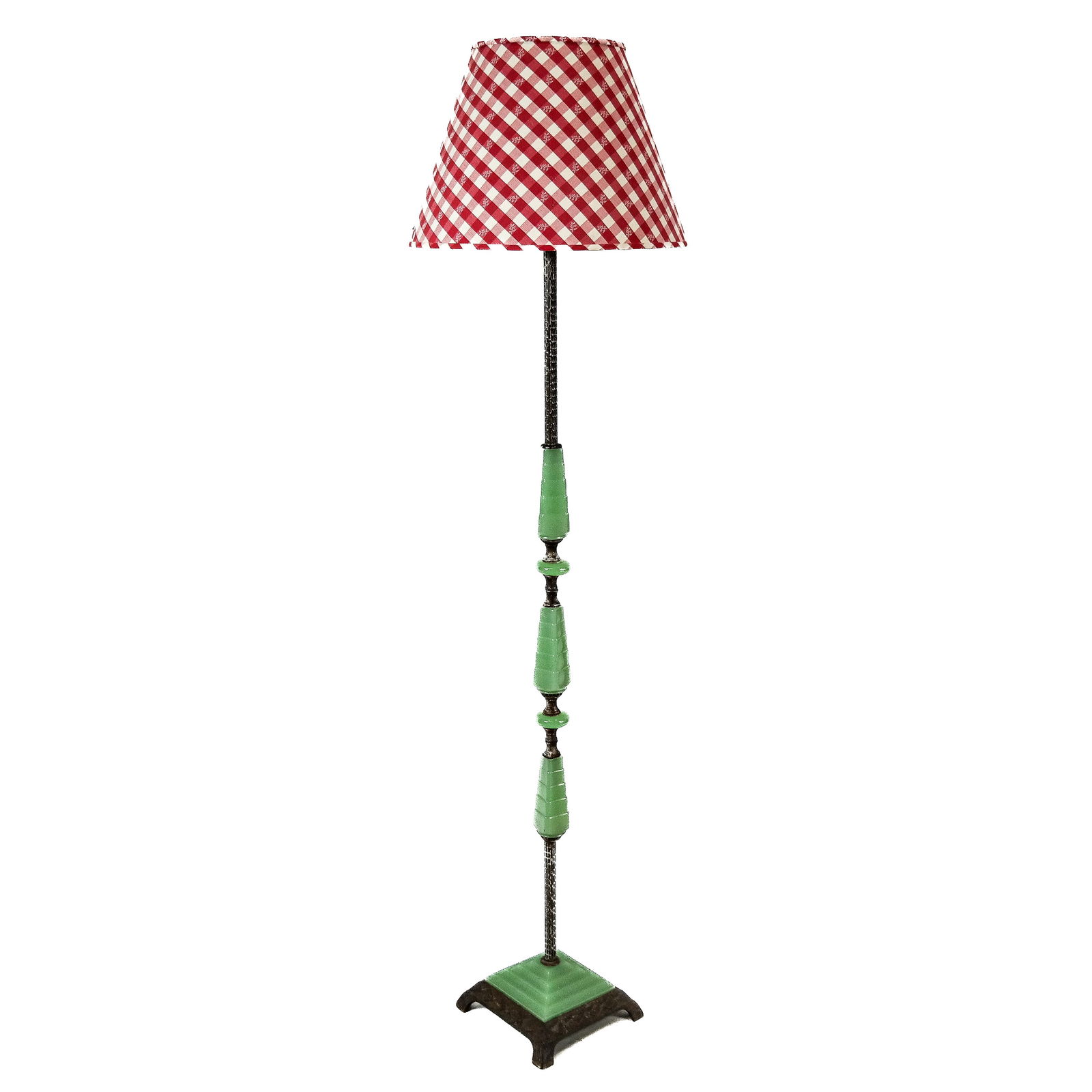 Green Opaline Glass & Metal Floor Lamp (1 of 10)