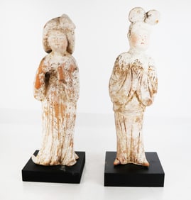 Two Antique Chinese Ceramic Tomb Figures