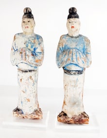 Two Antique Chinese Ceramic Tomb Figures