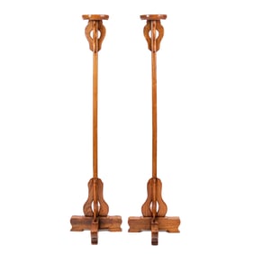 Pair of Chinese Floor-Size Candlesticks