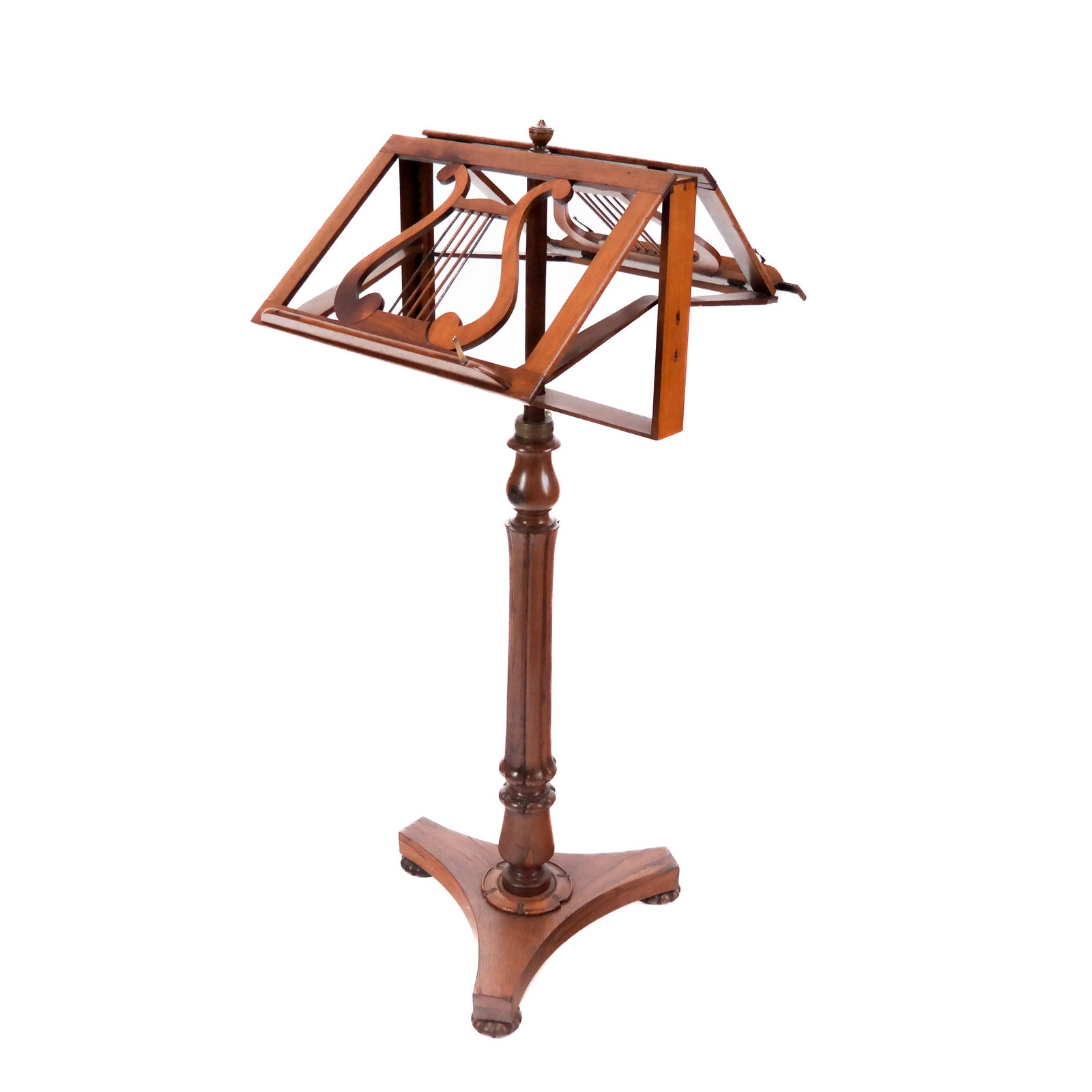 Walnut Lyre-Form Double Music Stand (1 of 9)