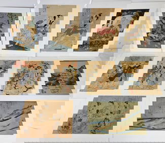 Group of 10 Ukiyo-E Woodcut Engravings