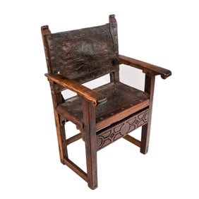 Spanish Colonial Carved Armchair