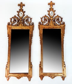 Pair Italian Ornate Gilt Mirrors