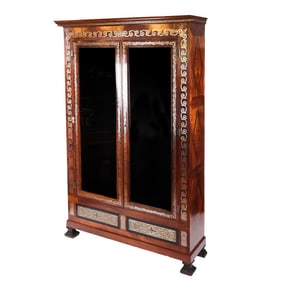 18th/19th C. French Pewter Inlaid Bibliotheque