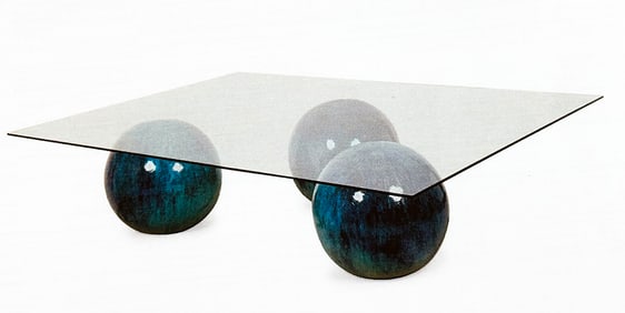 Modern Glass and Ceramic Coffee Table