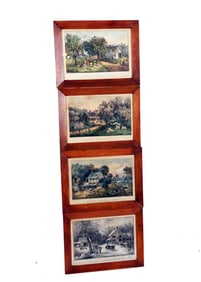Set of 4 Currier & Ives Vintage Prints