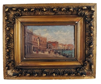 Venetian Coastal Scene - Oil Painting