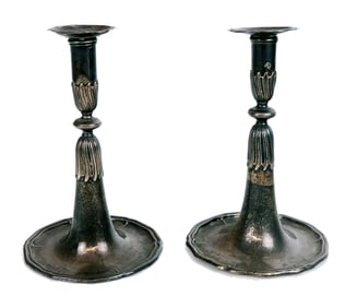 Pair of Continental Silver Candlesticks