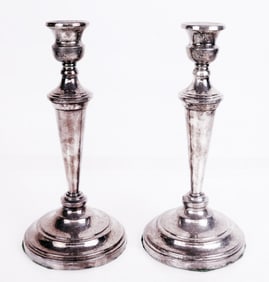 Pair of Silver Plate Candlesticks