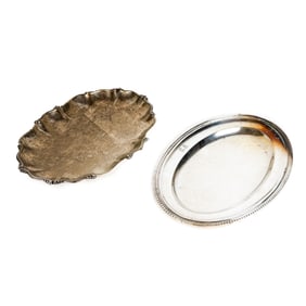 Two Continental Silver Small Oval Trays