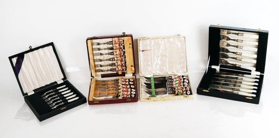 4 Cased Sets of Flatware