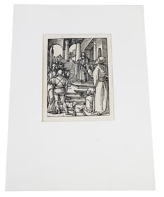 Albrecht DURER: "Christ Before Pilate" - Engraving