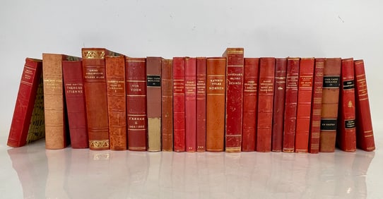 Collection of Leather-Bound Danish Literature