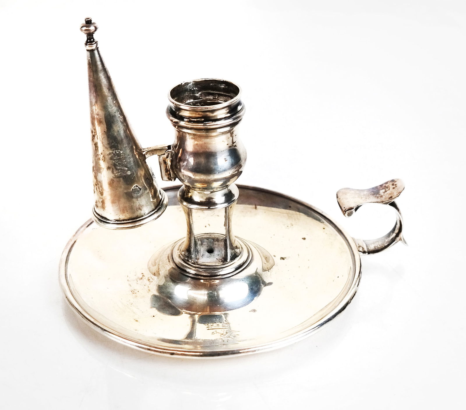 George III Silver Chamberstick & Snuffer (2) (1 of 10)