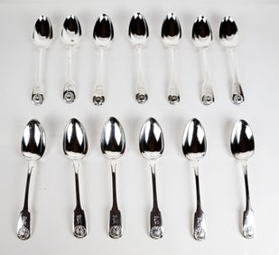 Thirteen English Silver Spoons